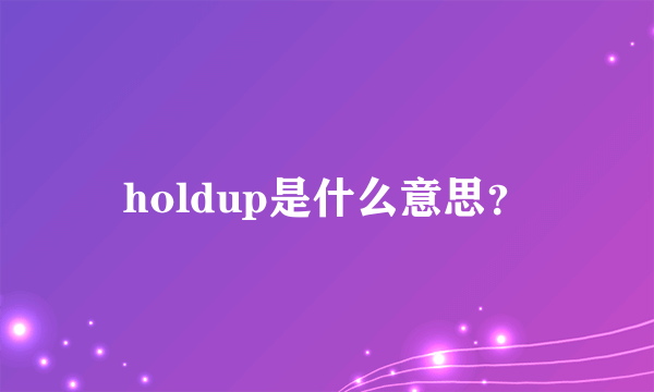 holdup是什么意思？