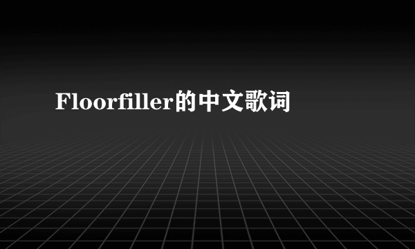 Floorfiller的中文歌词