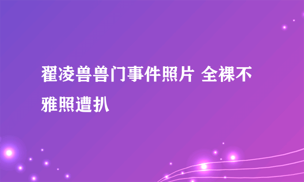 翟凌兽兽门事件照片 全裸不雅照遭扒