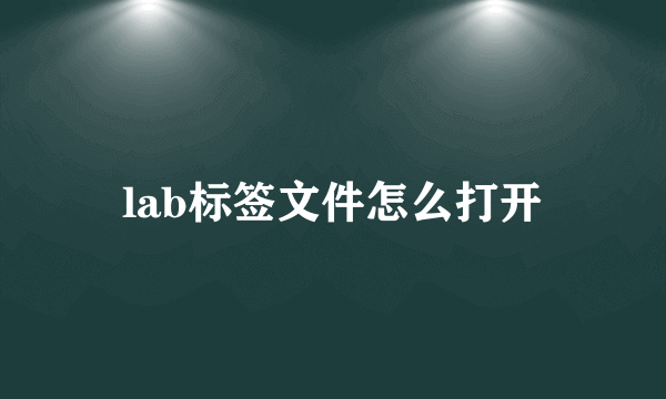 lab标签文件怎么打开