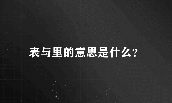 表与里的意思是什么？