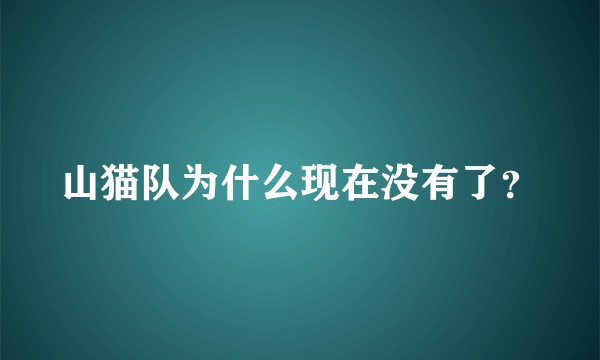 山猫队为什么现在没有了？