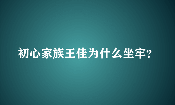 初心家族王佳为什么坐牢？