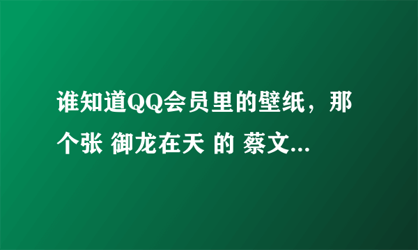 谁知道QQ会员里的壁纸，那个张 御龙在天 的 蔡文姬 海报 那个女的真实名字叫什么