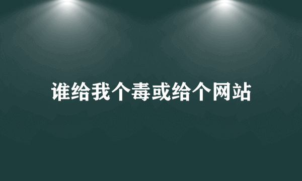 谁给我个毒或给个网站