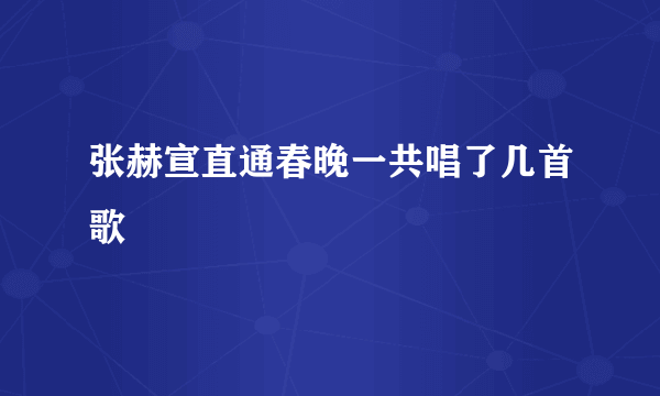 张赫宣直通春晚一共唱了几首歌