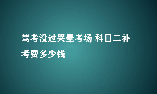 驾考没过哭晕考场 科目二补考费多少钱