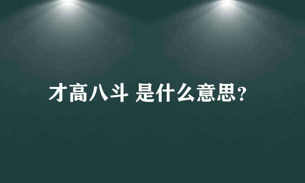 才高八斗 是什么意思？