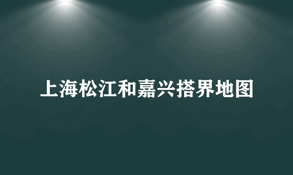 上海松江和嘉兴搭界地图