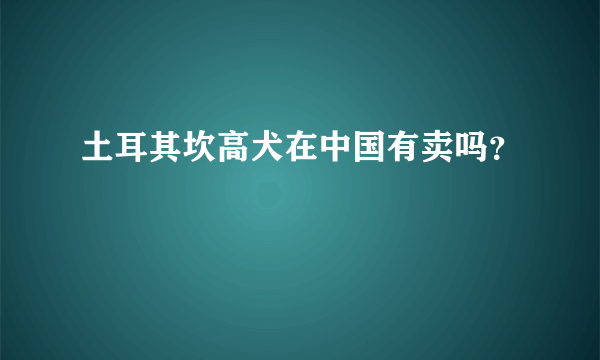 土耳其坎高犬在中国有卖吗？