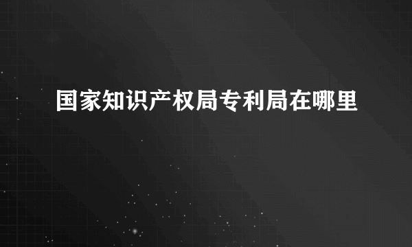 国家知识产权局专利局在哪里