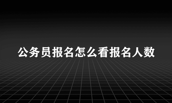 公务员报名怎么看报名人数