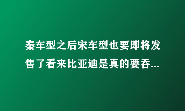 秦车型之后宋车型也要即将发售了看来比亚迪是真的要吞了整个市场