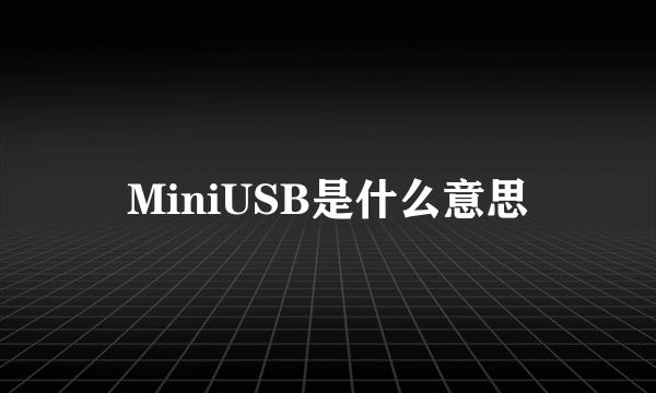 MiniUSB是什么意思