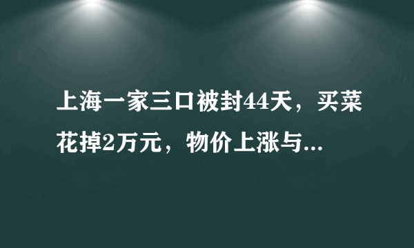 上海一家三口被封44天，买菜花掉2万元，物价上涨与哪些因素有关？