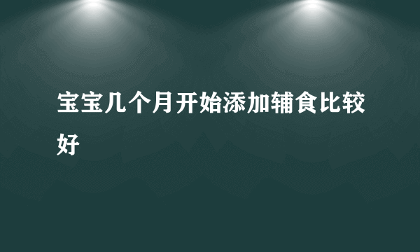 宝宝几个月开始添加辅食比较好