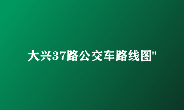 大兴37路公交车路线图