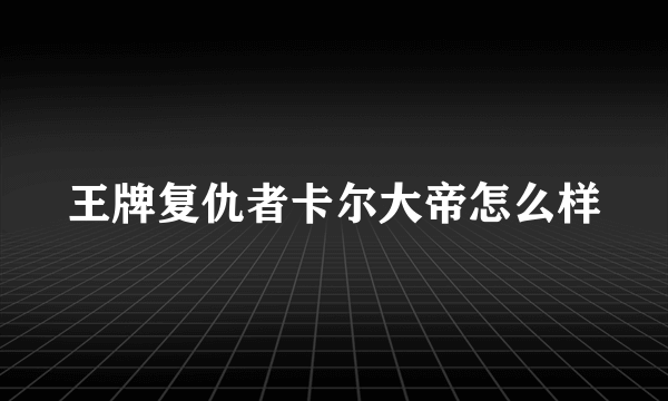 王牌复仇者卡尔大帝怎么样