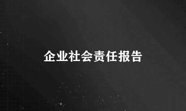 企业社会责任报告