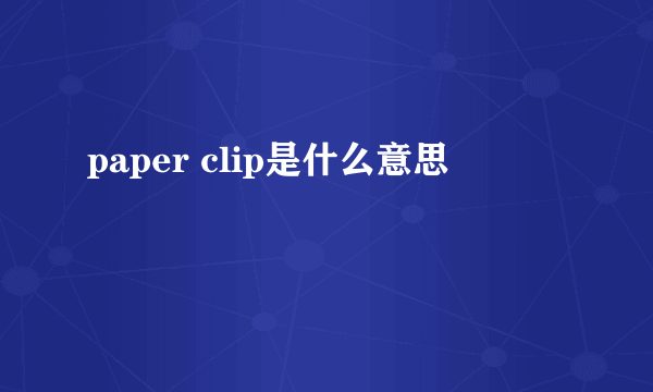 paper clip是什么意思