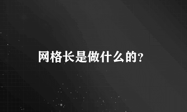 网格长是做什么的？