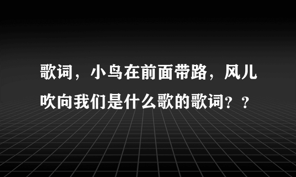 歌词，小鸟在前面带路，风儿吹向我们是什么歌的歌词？？