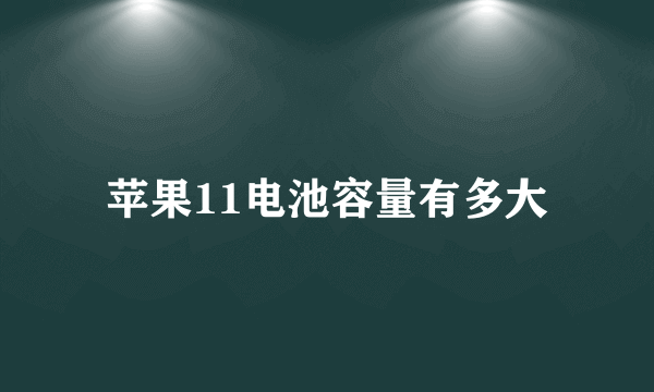 苹果11电池容量有多大