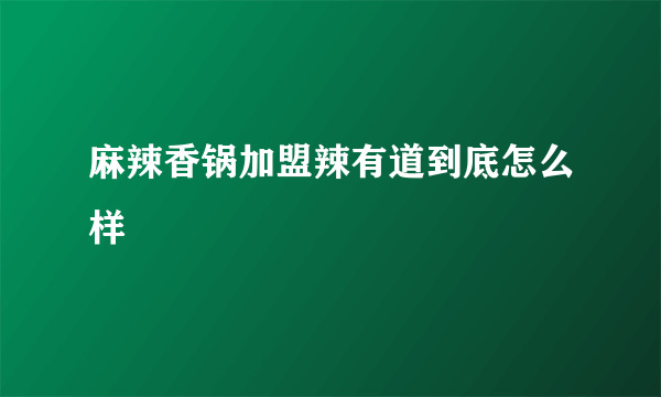 麻辣香锅加盟辣有道到底怎么样