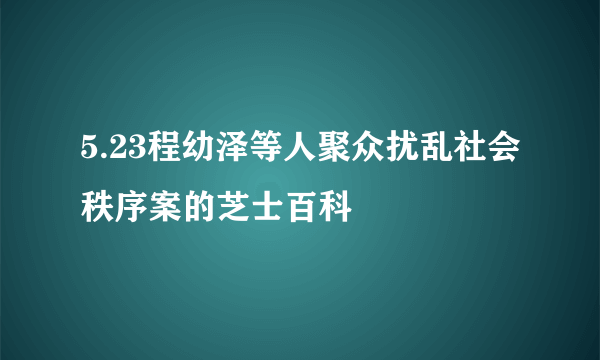 5.23程幼泽等人聚众扰乱社会秩序案的芝士百科