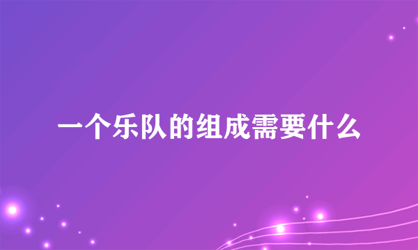 一个乐队的组成需要什么