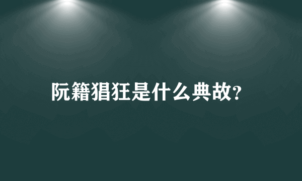 阮籍猖狂是什么典故？