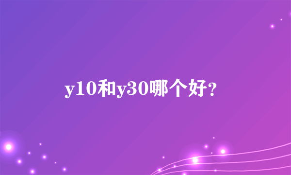 y10和y30哪个好？