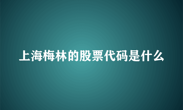 上海梅林的股票代码是什么