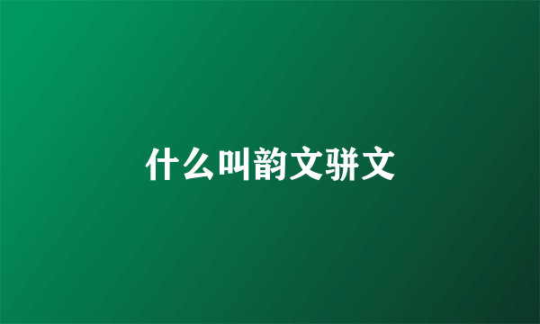 什么叫韵文骈文