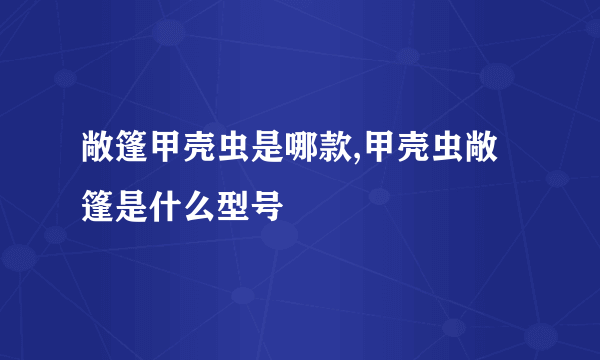 敞篷甲壳虫是哪款,甲壳虫敞篷是什么型号