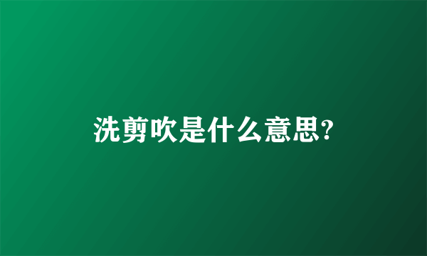 洗剪吹是什么意思?