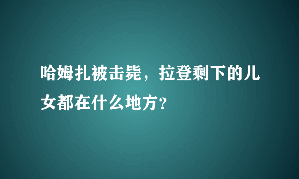 哈姆扎被击毙，拉登剩下的儿女都在什么地方？