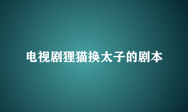 电视剧狸猫换太子的剧本