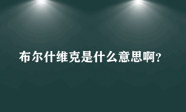 布尔什维克是什么意思啊？