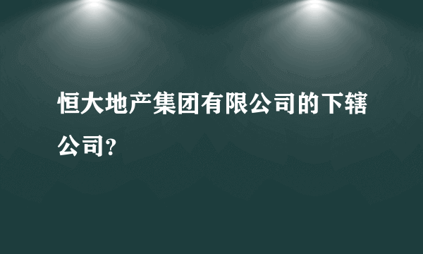 恒大地产集团有限公司的下辖公司？