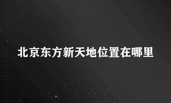 北京东方新天地位置在哪里