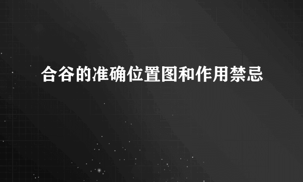 合谷的准确位置图和作用禁忌