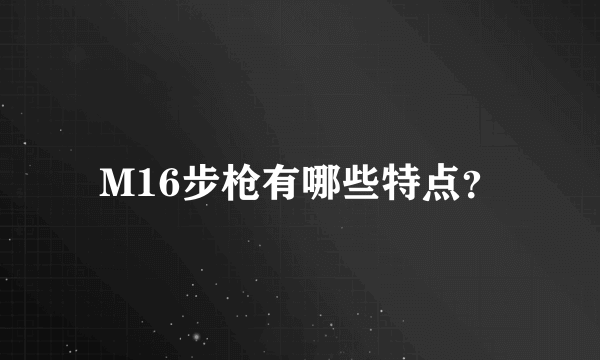 M16步枪有哪些特点？