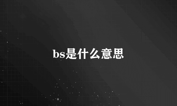 bs是什么意思