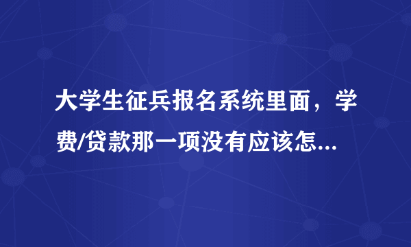 大学生征兵报名系统里面，学费/贷款那一项没有应该怎么填？谢谢！