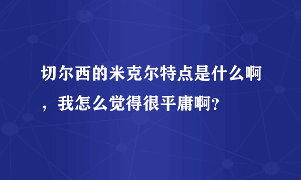 切尔西的米克尔特点是什么啊，我怎么觉得很平庸啊？