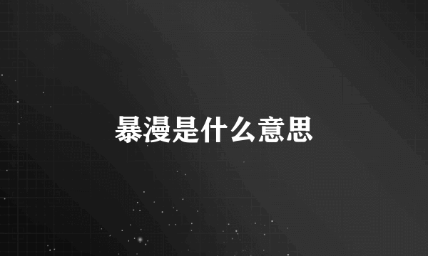 暴漫是什么意思