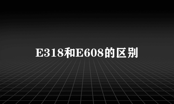 E318和E608的区别