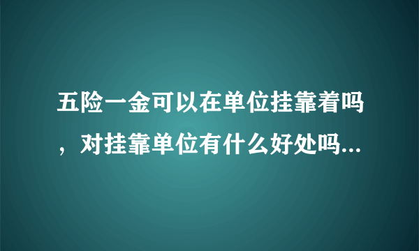 五险一金可以在单位挂靠着吗，对挂靠单位有什么好处吗？对个人有什么好处吗