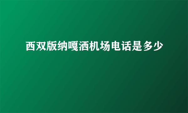 西双版纳嘎洒机场电话是多少